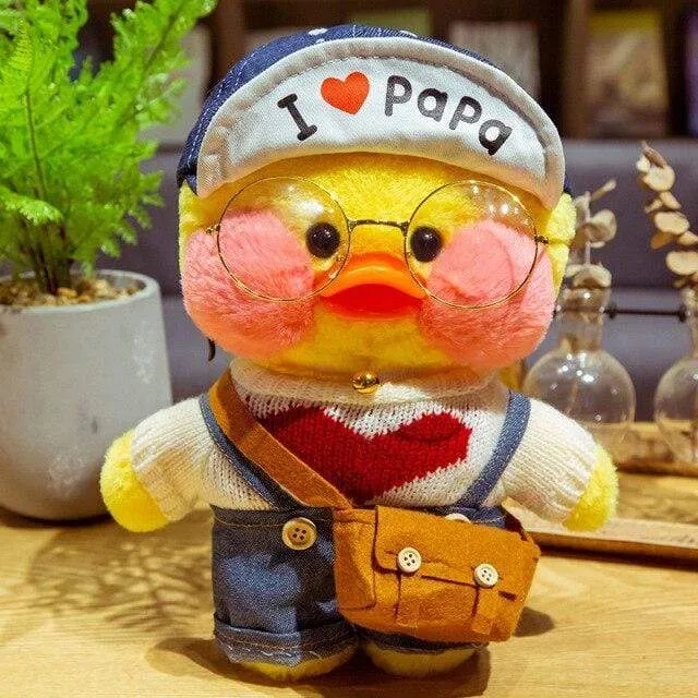 30CM Cartoon LaLafanfan Duck Plush Toy Stuffed Soft Kawaii Cute Animal Dolls Korean Acid Yellow Ducks Kids Girls Birthday Gifts