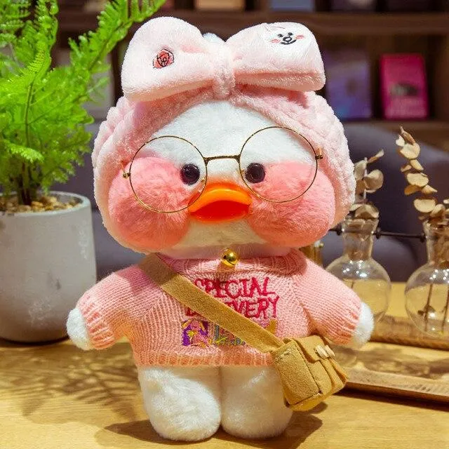 30CM Cartoon LaLafanfan Duck Plush Toy Stuffed Soft Kawaii Cute Animal Dolls Korean Acid Yellow Ducks Kids Girls Birthday Gifts