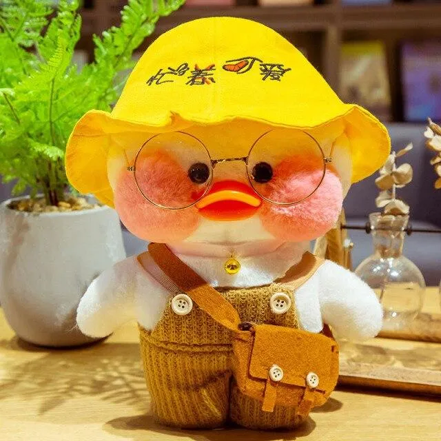 30CM Cartoon LaLafanfan Duck Plush Toy Stuffed Soft Kawaii Cute Animal Dolls Korean Acid Yellow Ducks Kids Girls Birthday Gifts