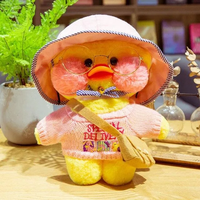 30CM Cartoon LaLafanfan Duck Plush Toy Stuffed Soft Kawaii Cute Animal Dolls Korean Acid Yellow Ducks Kids Girls Birthday Gifts