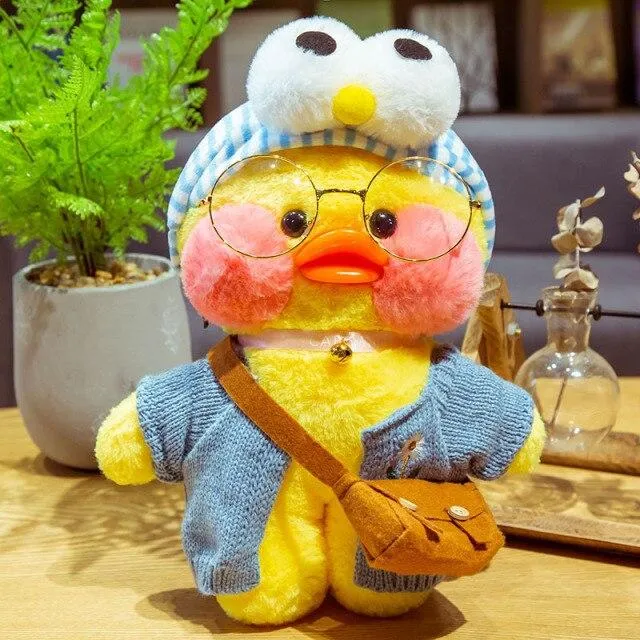 30CM Cartoon LaLafanfan Duck Plush Toy Stuffed Soft Kawaii Cute Animal Dolls Korean Acid Yellow Ducks Kids Girls Birthday Gifts