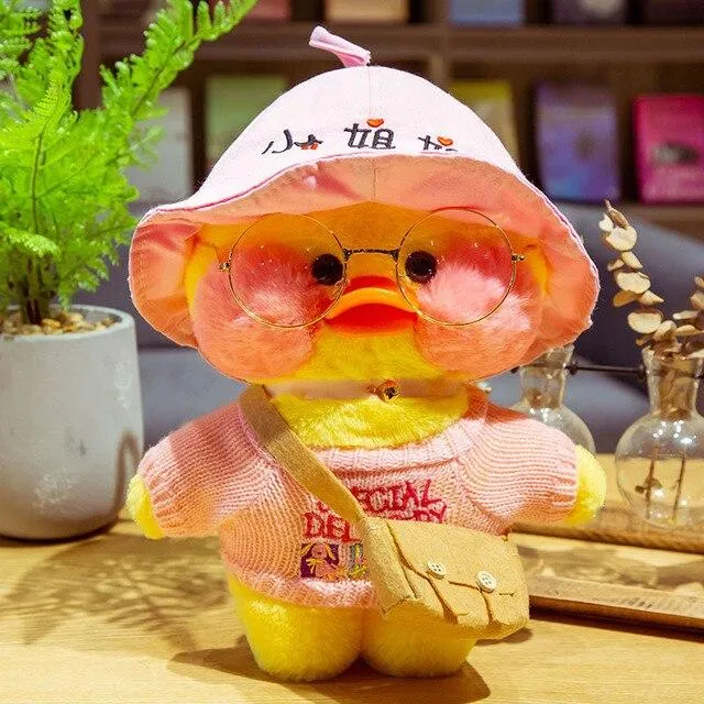 30CM Cartoon LaLafanfan Duck Plush Toy Stuffed Soft Kawaii Cute Animal Dolls Korean Acid Yellow Ducks Kids Girls Birthday Gifts