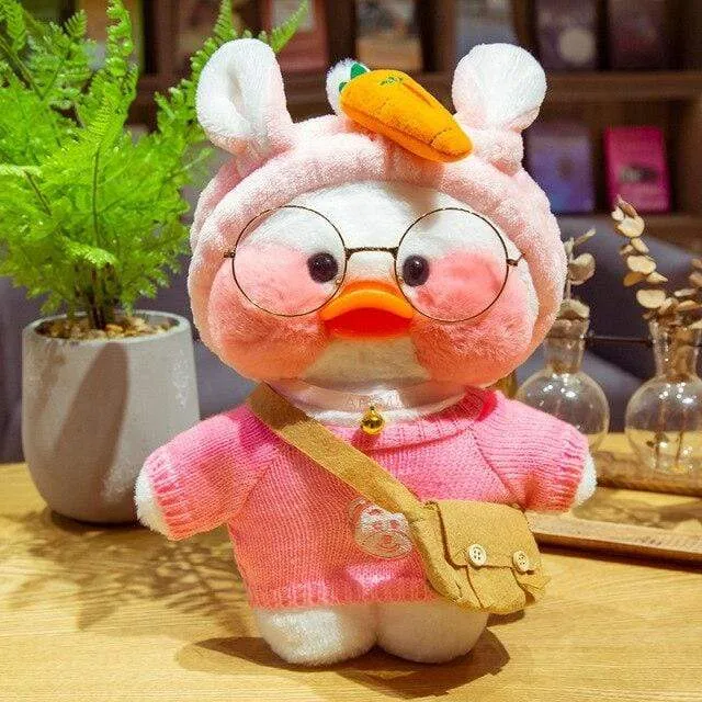 30CM Cartoon LaLafanfan Duck Plush Toy Stuffed Soft Kawaii Cute Animal Dolls Korean Acid Yellow Ducks Kids Girls Birthday Gifts