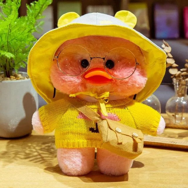 30CM Cartoon LaLafanfan Duck Plush Toy Stuffed Soft Kawaii Cute Animal Dolls Korean Acid Yellow Ducks Kids Girls Birthday Gifts