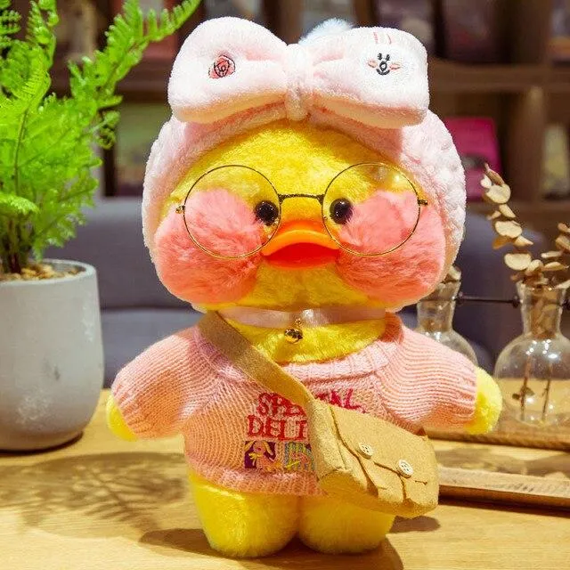 30CM Cartoon LaLafanfan Duck Plush Toy Stuffed Soft Kawaii Cute Animal Dolls Korean Acid Yellow Ducks Kids Girls Birthday Gifts