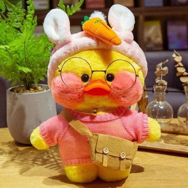 30CM Cartoon LaLafanfan Duck Plush Toy Stuffed Soft Kawaii Cute Animal Dolls Korean Acid Yellow Ducks Kids Girls Birthday Gifts