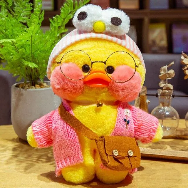 30CM Cartoon LaLafanfan Duck Plush Toy Stuffed Soft Kawaii Cute Animal Dolls Korean Acid Yellow Ducks Kids Girls Birthday Gifts