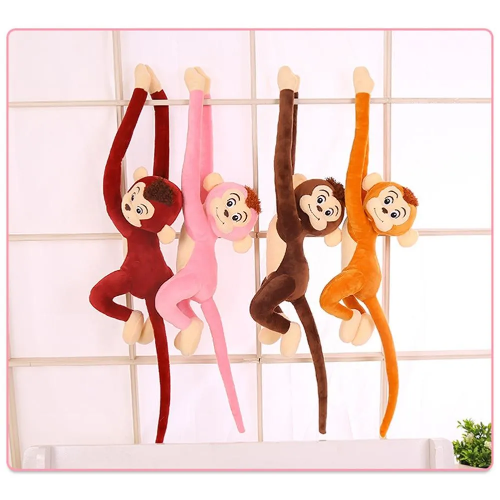 65CM Cute 4 Colors Kawaii Long Arm Tail Monkey Stuffed Doll Plush Toys Curtains Baby Sleeping Appease Animal Doll Birthday Gifts