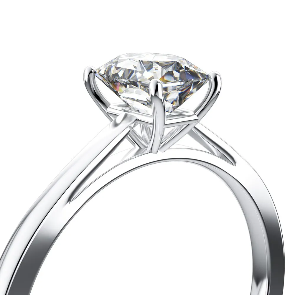 925 Sterling Silver Baguette 0.5ct Moissanite Wedding Ring for Women