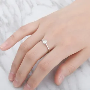 925 Sterling Silver Baguette 0.5ct Moissanite Wedding Ring for Women