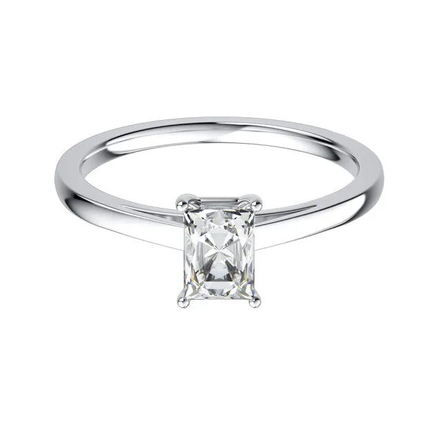 925 Sterling Silver Baguette 0.5ct Moissanite Wedding Ring for Women