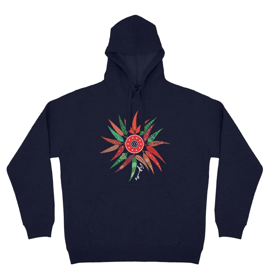 Adults Cozy Hoodie - Gum Leaves By Wendy Pawley