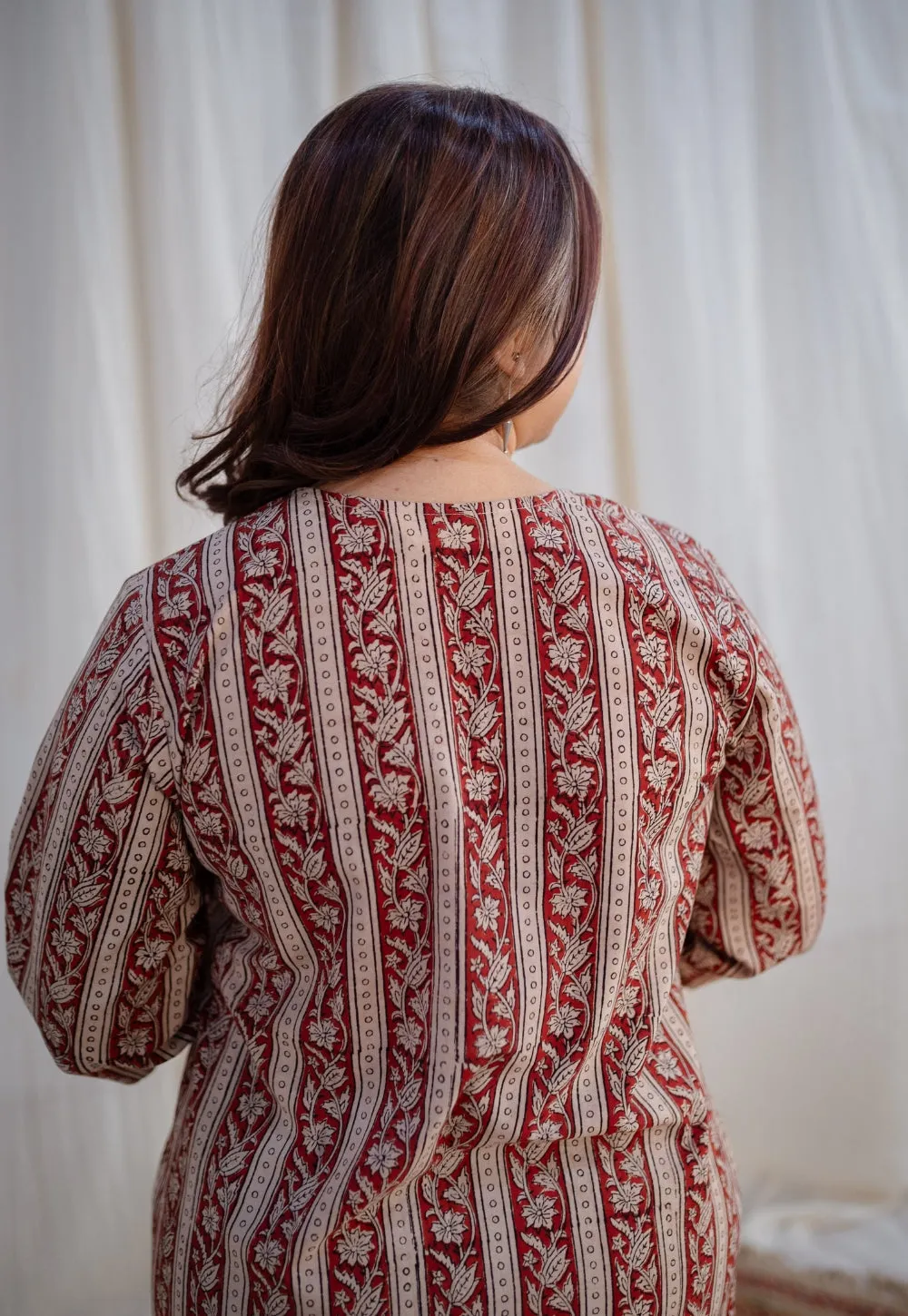 Afza Kalamkari Cotton Top