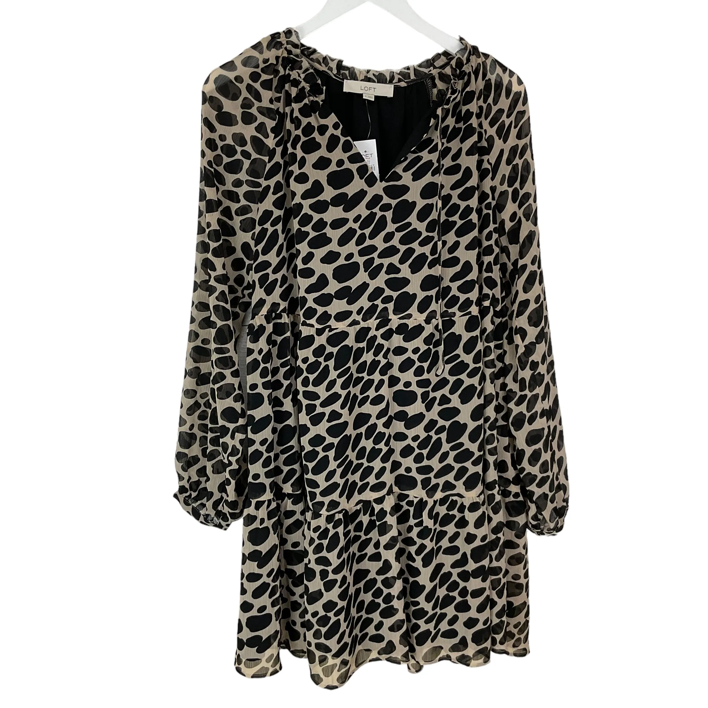 Animal Print Dress Casual Midi Loft, Size M