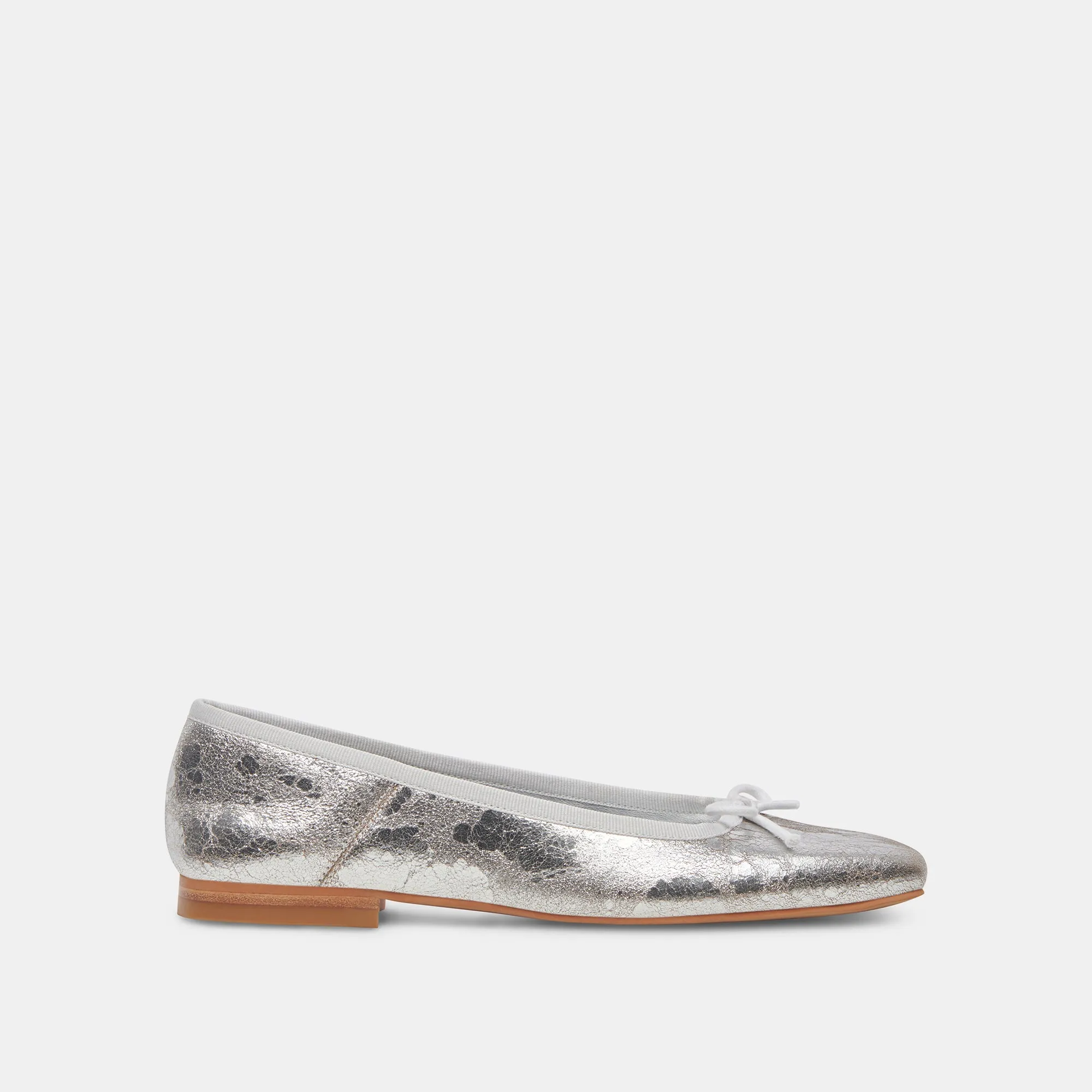 ANISA BALLET FLATS SILVER DISTRESSED LEATHER