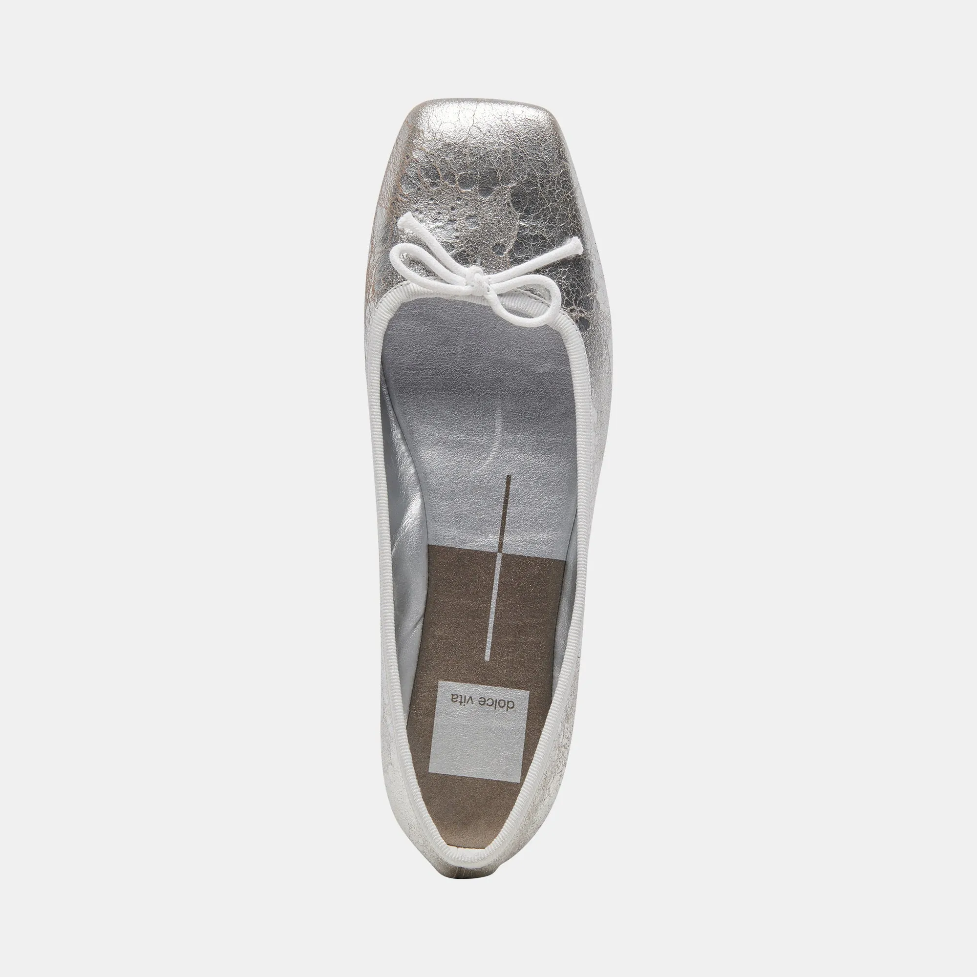 ANISA BALLET FLATS SILVER DISTRESSED LEATHER