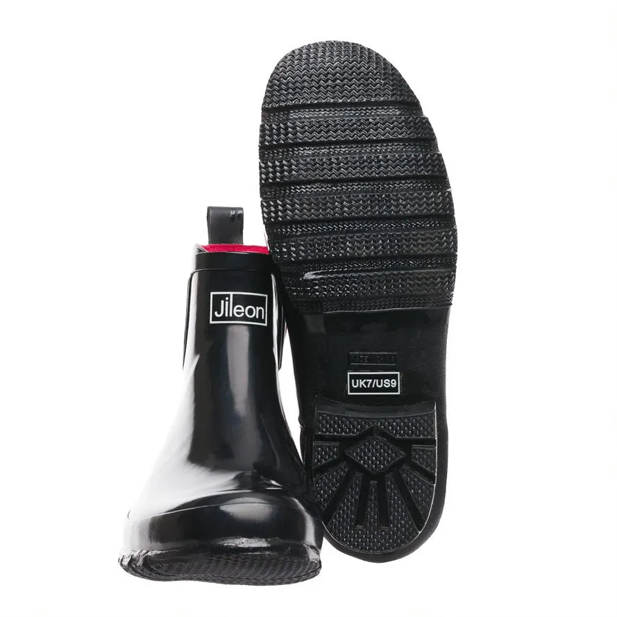 Ankle Wellies - Black Glossy - Wide Foot