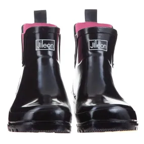 Ankle Wellies - Black Glossy - Wide Foot