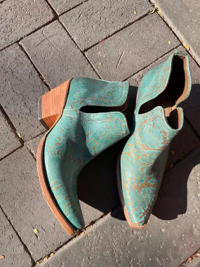 Ariat Dixon Turquoise Patina Ankle Boots- Size 9.5 Resale