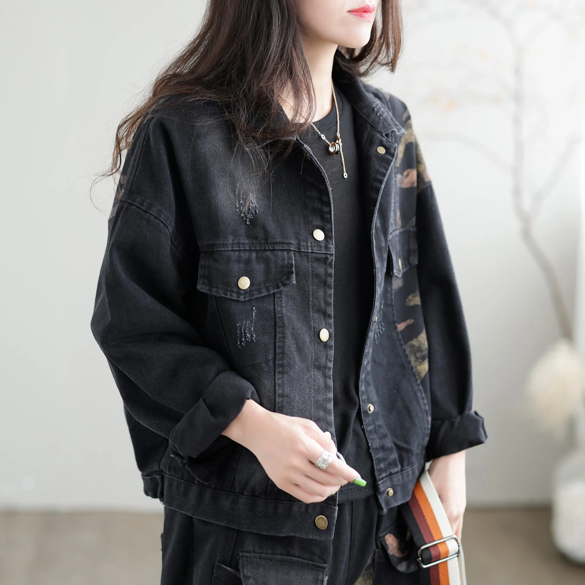 Autumn Women Chic Casual Denim Set