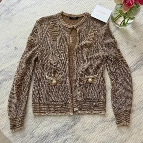 Balmain Distressed Sequin Cardigan