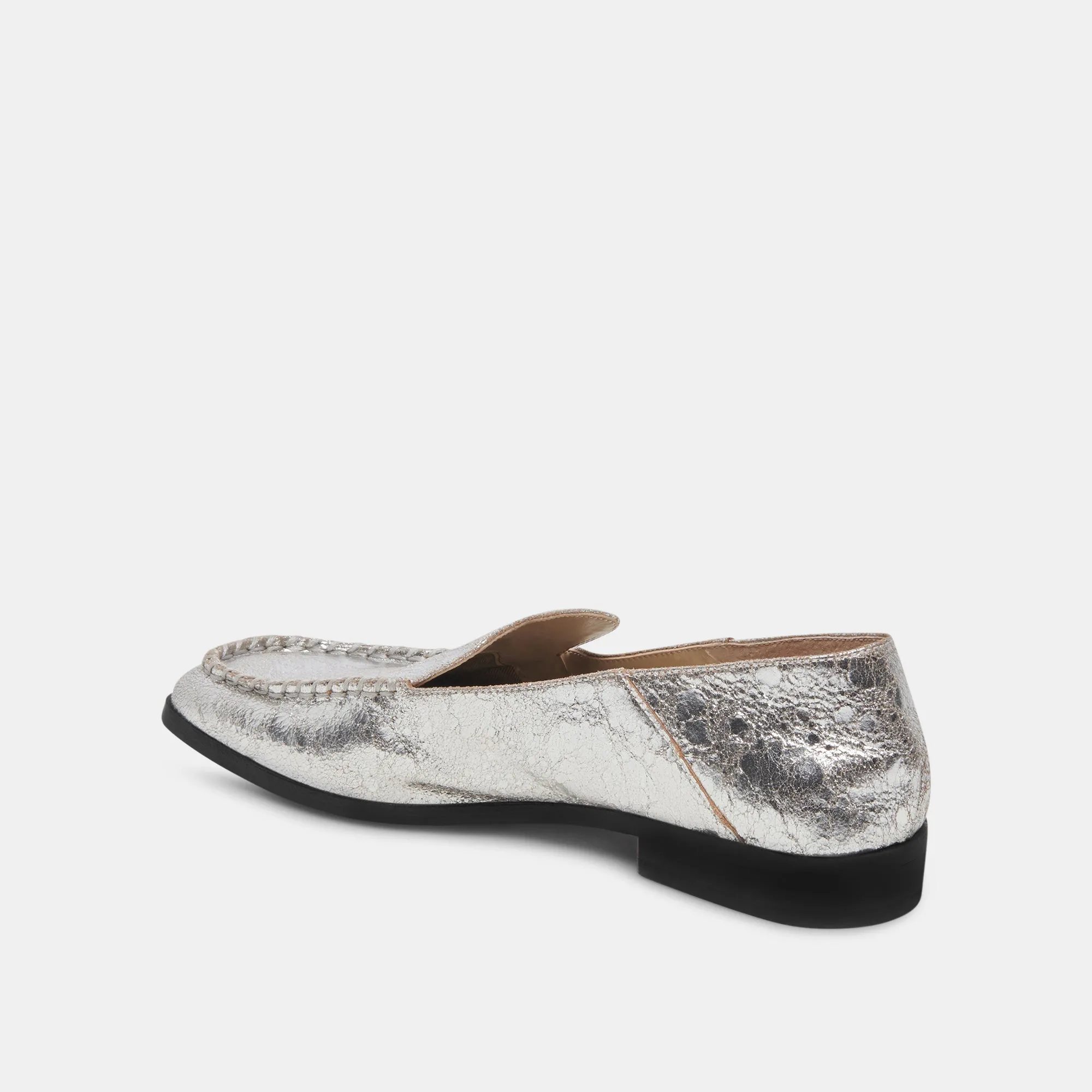 BENY WIDE FLATS SILVER DISTRESSED LEATHER