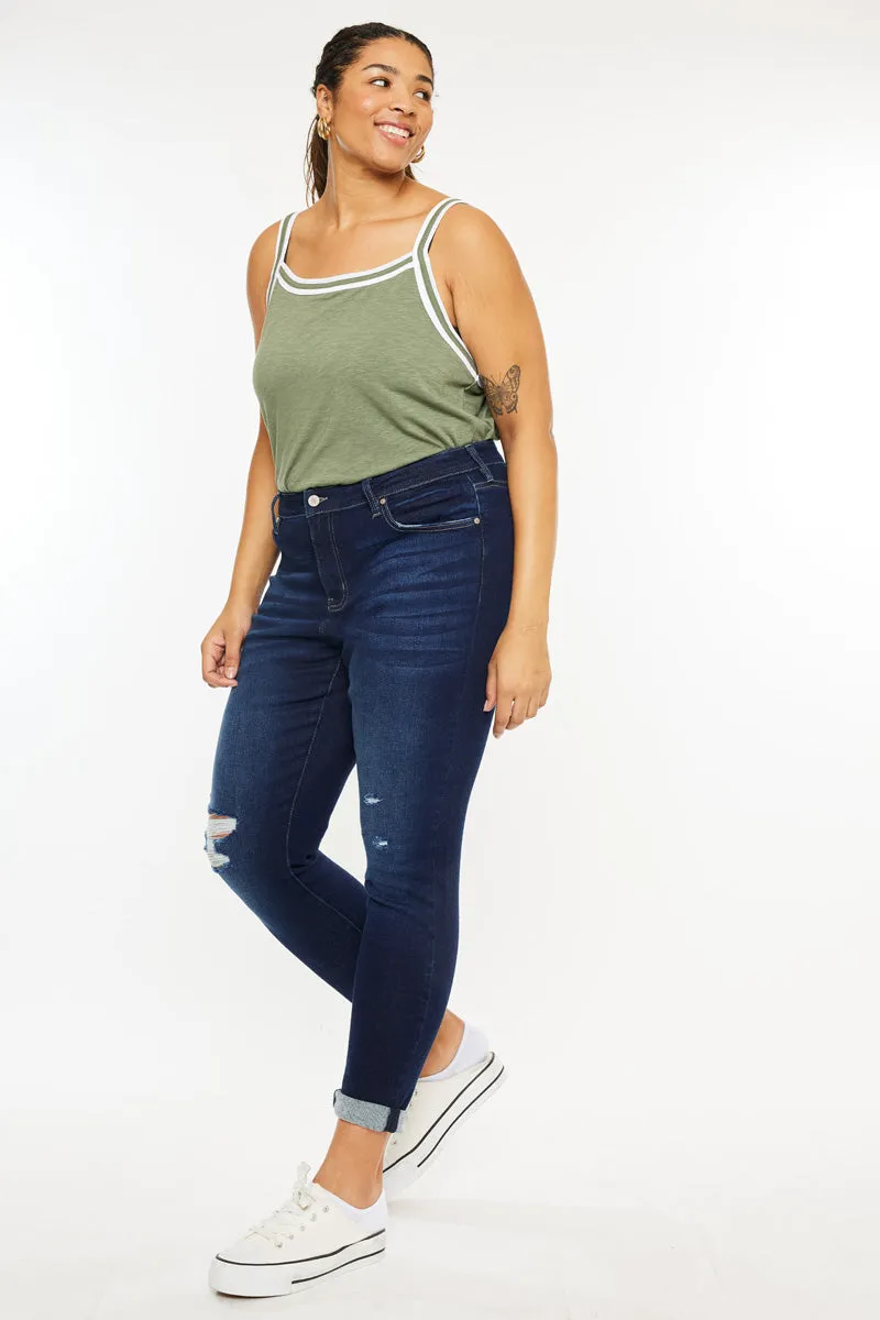 Berenice Mid Rise Ankle Skinny Jeans (Plus Size)