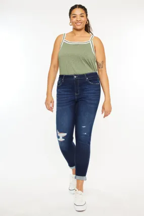 Berenice Mid Rise Ankle Skinny Jeans (Plus Size)