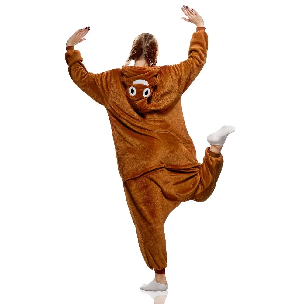 Brown Poop Emoji Adult Onesie