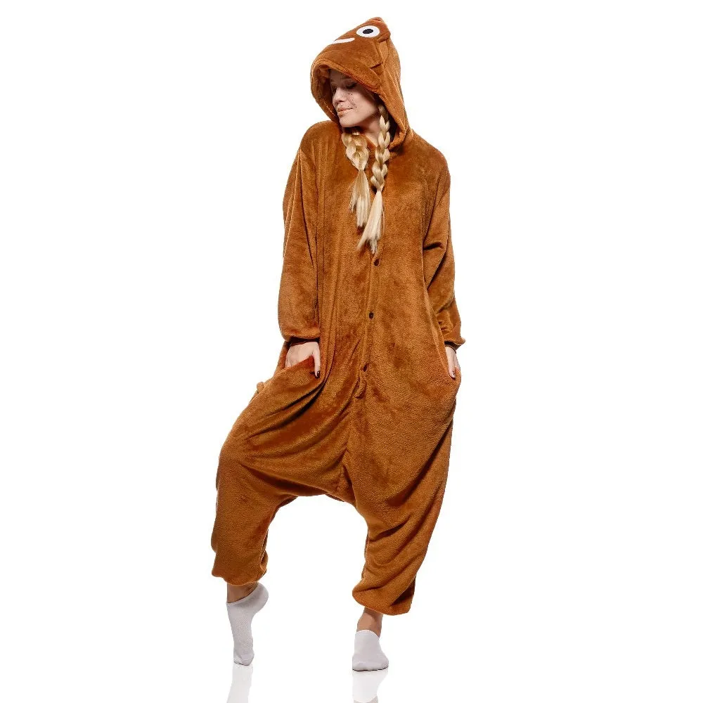 Brown Poop Emoji Adult Onesie