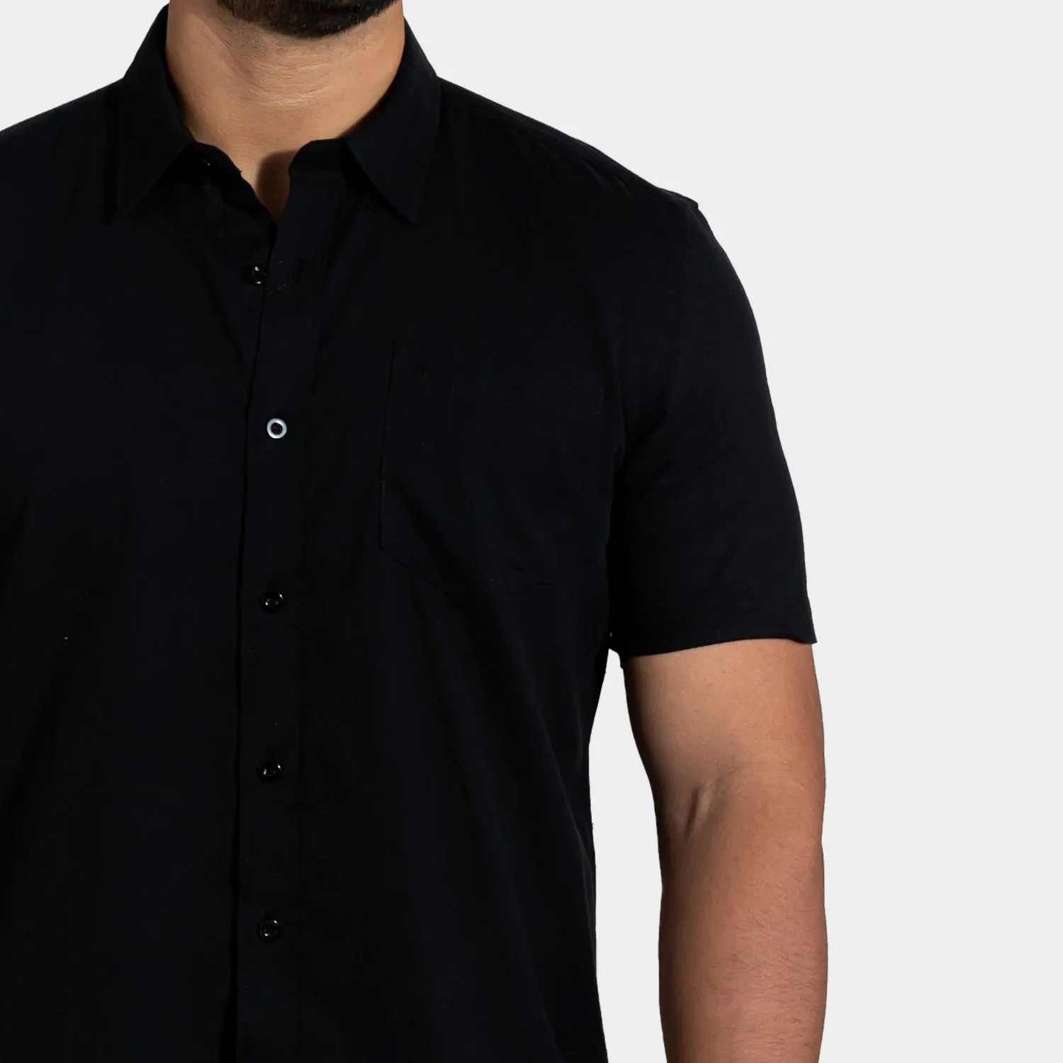 Camisa Casual de Lino Manga Corta para Hombre