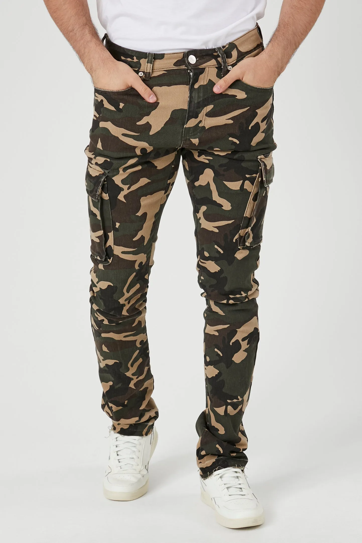 Camo Print Cargo Skinny Jeans