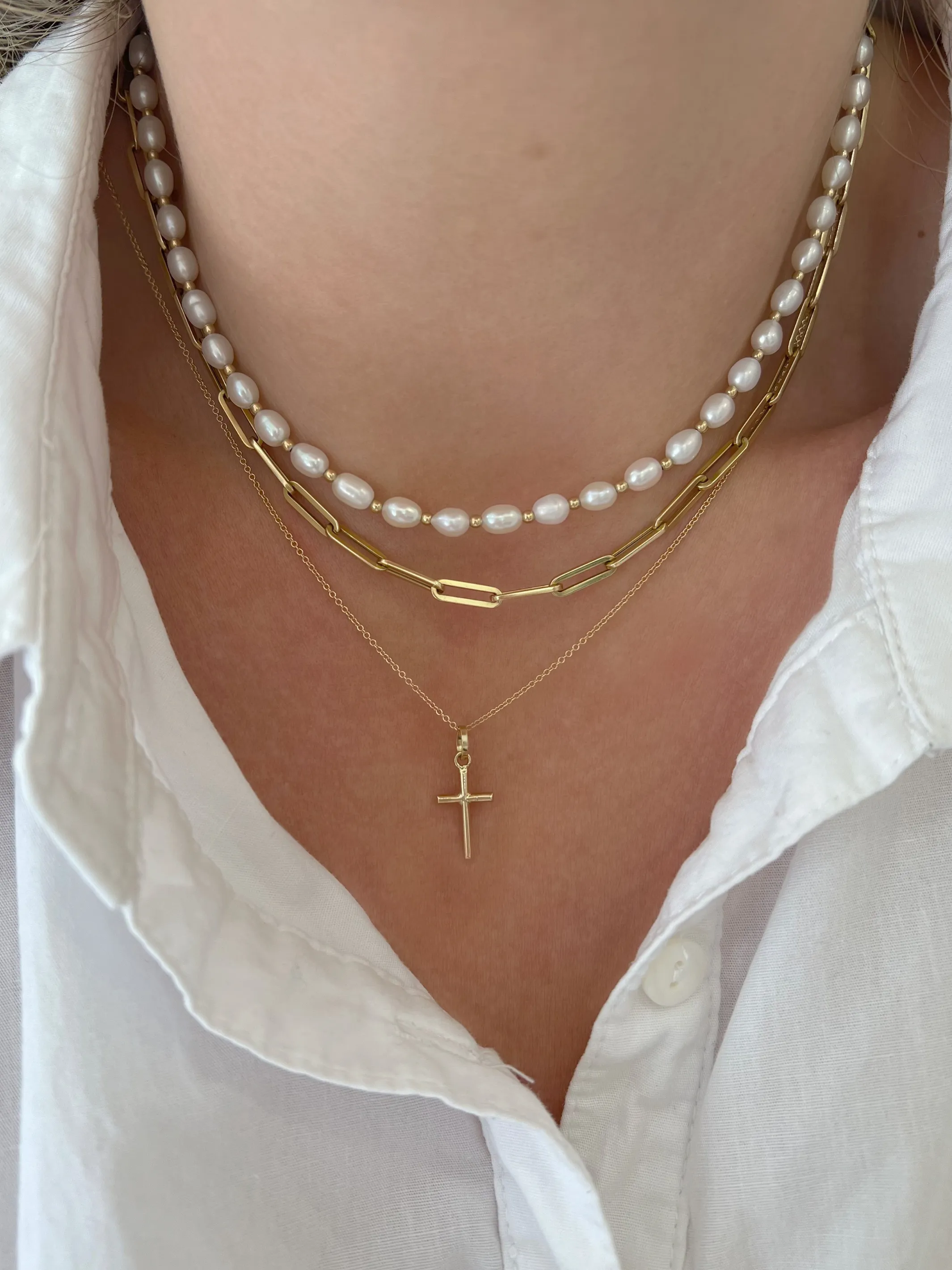 Classic Cross Necklace 14K