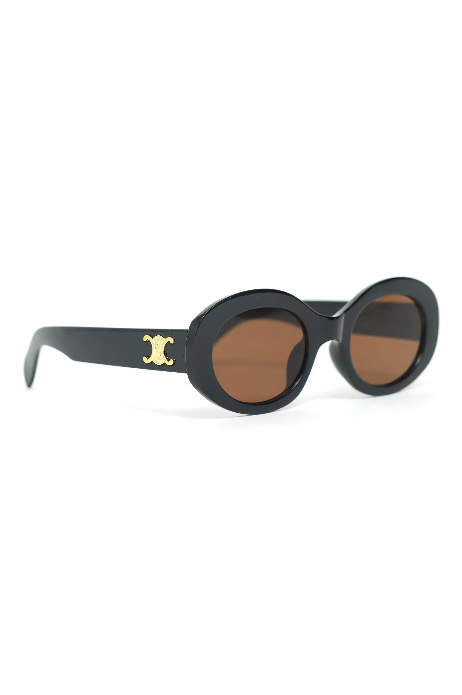 CLASSIC OVAL SUNGLASSES-COFFEE