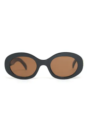 CLASSIC OVAL SUNGLASSES-COFFEE