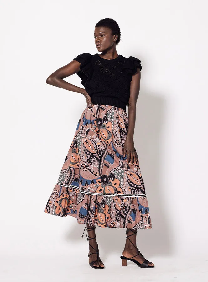 Cleobella Jodie Ankle Skirt in Mirage