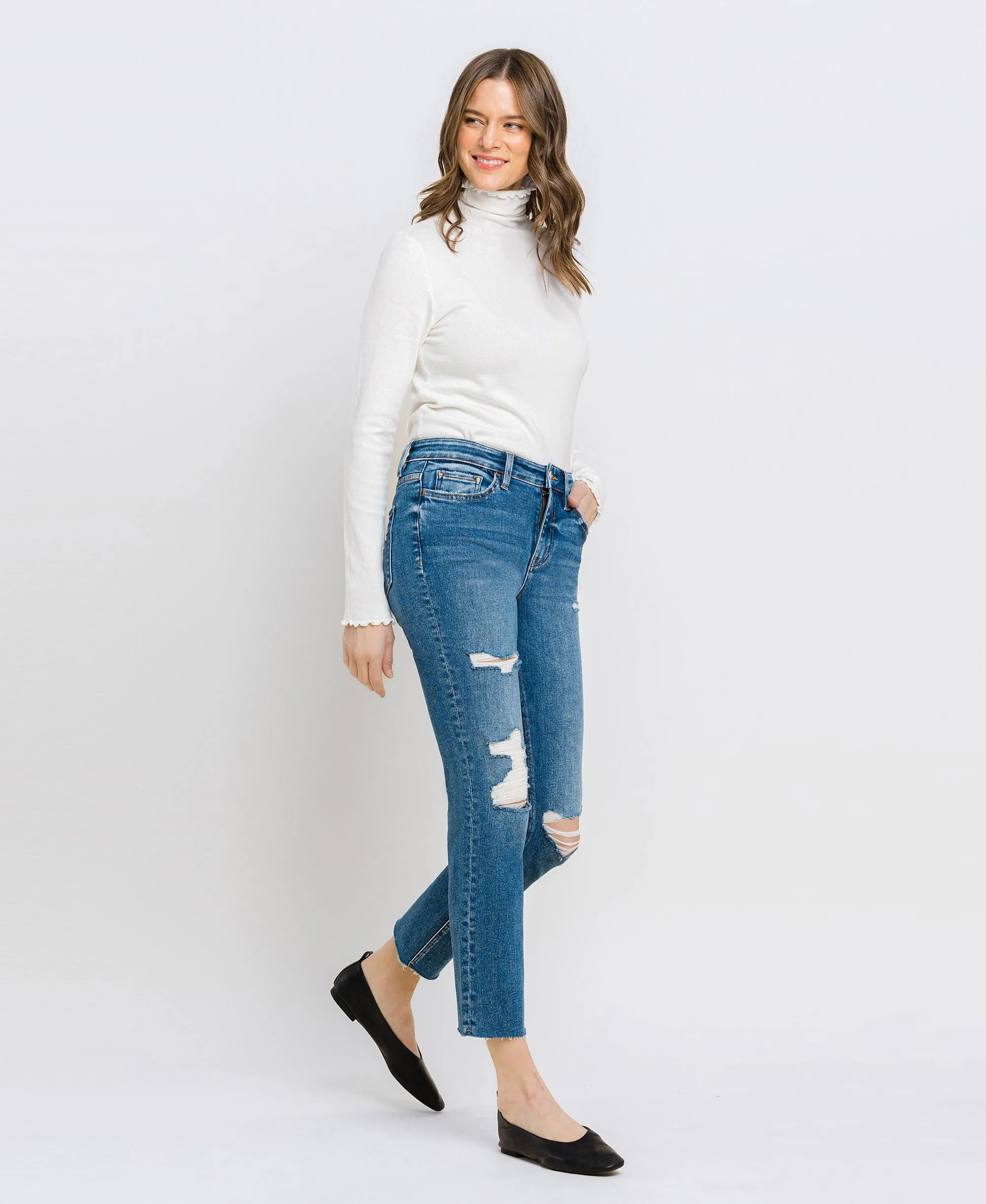 Consistent - High Rise Slim Straight Jeans