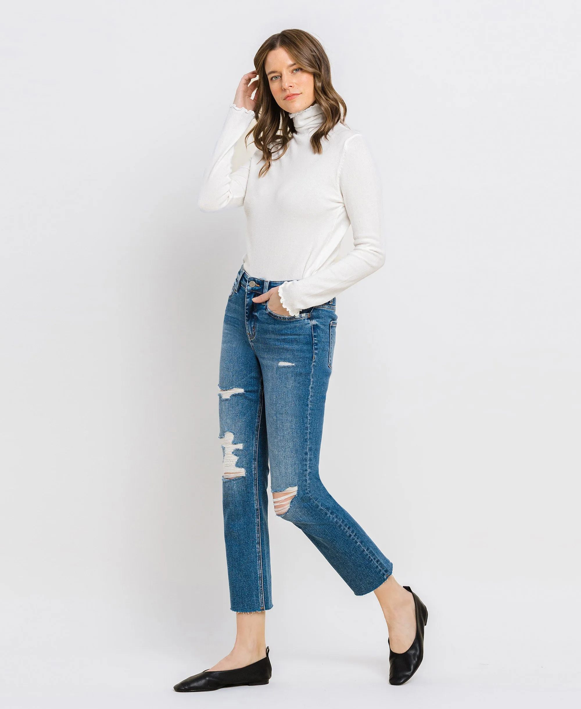 Consistent - High Rise Slim Straight Jeans