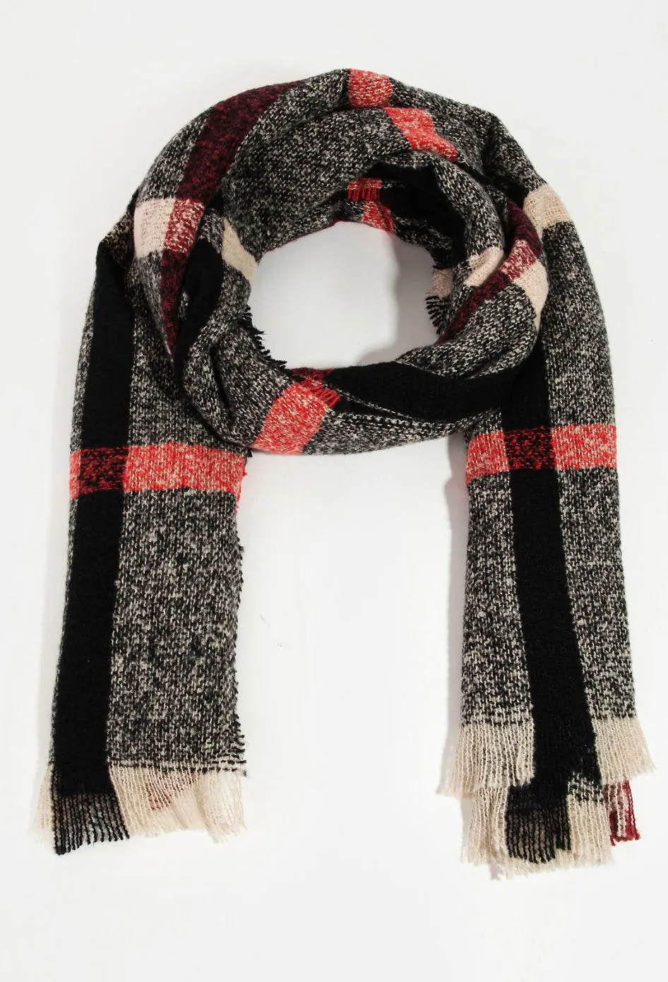 Cozy & Classic Winter Plaid Oblong Scarf