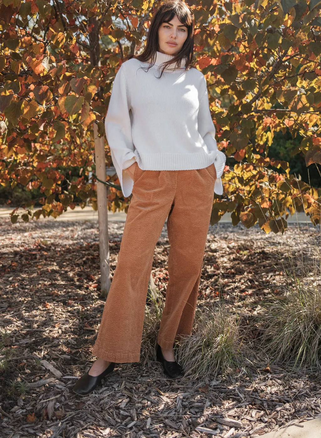 Cozy Cashmere Blend Turtleneck Sweater in Cream