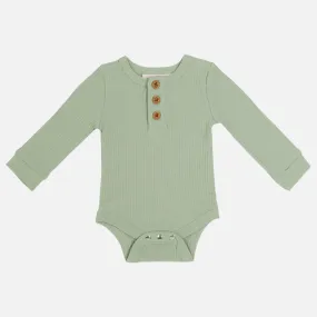 Cozy Long Sleeve Bodysuit/Top - Sage