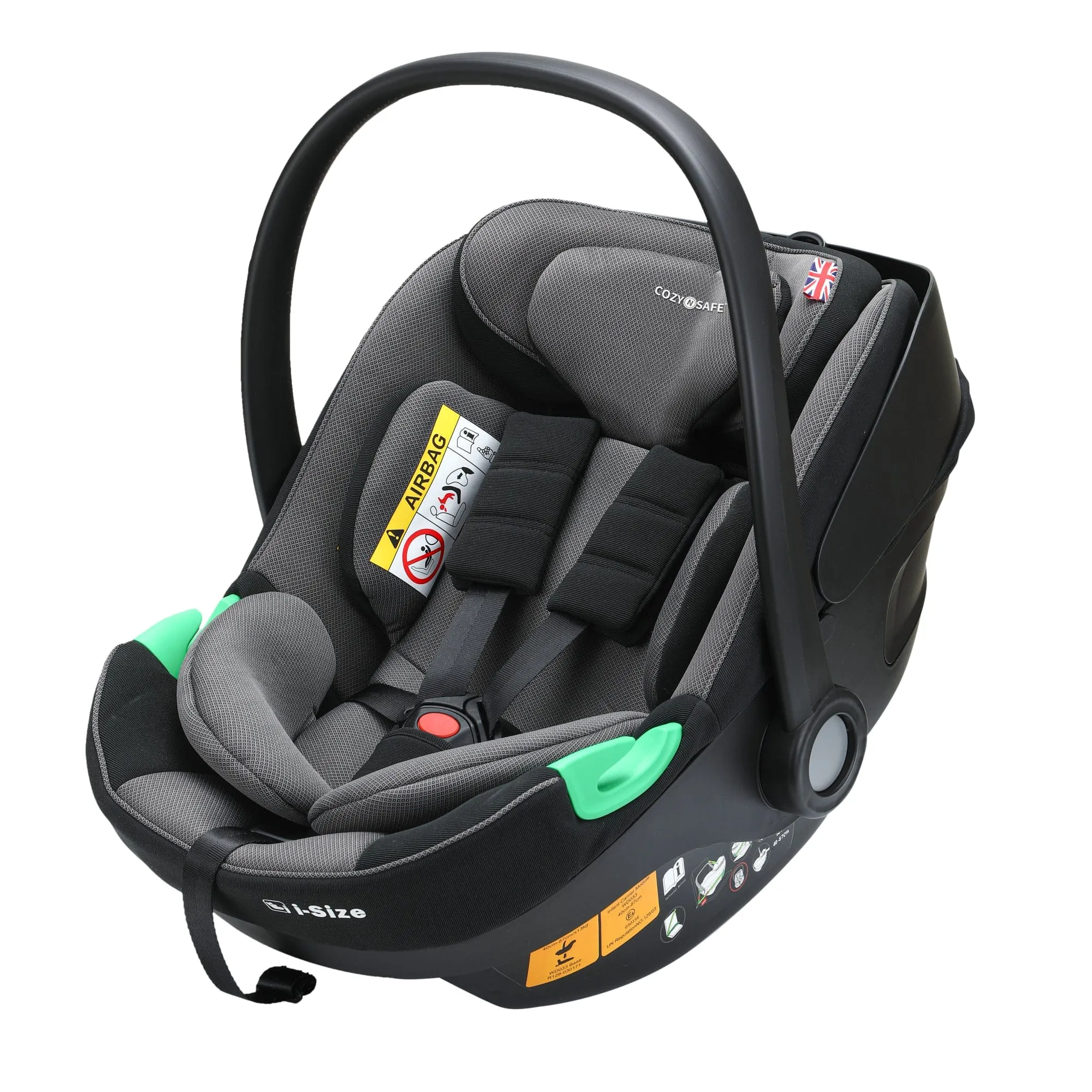 Cozy N Safe Odyssey i-Size Car Seat with Base - Black/Grey