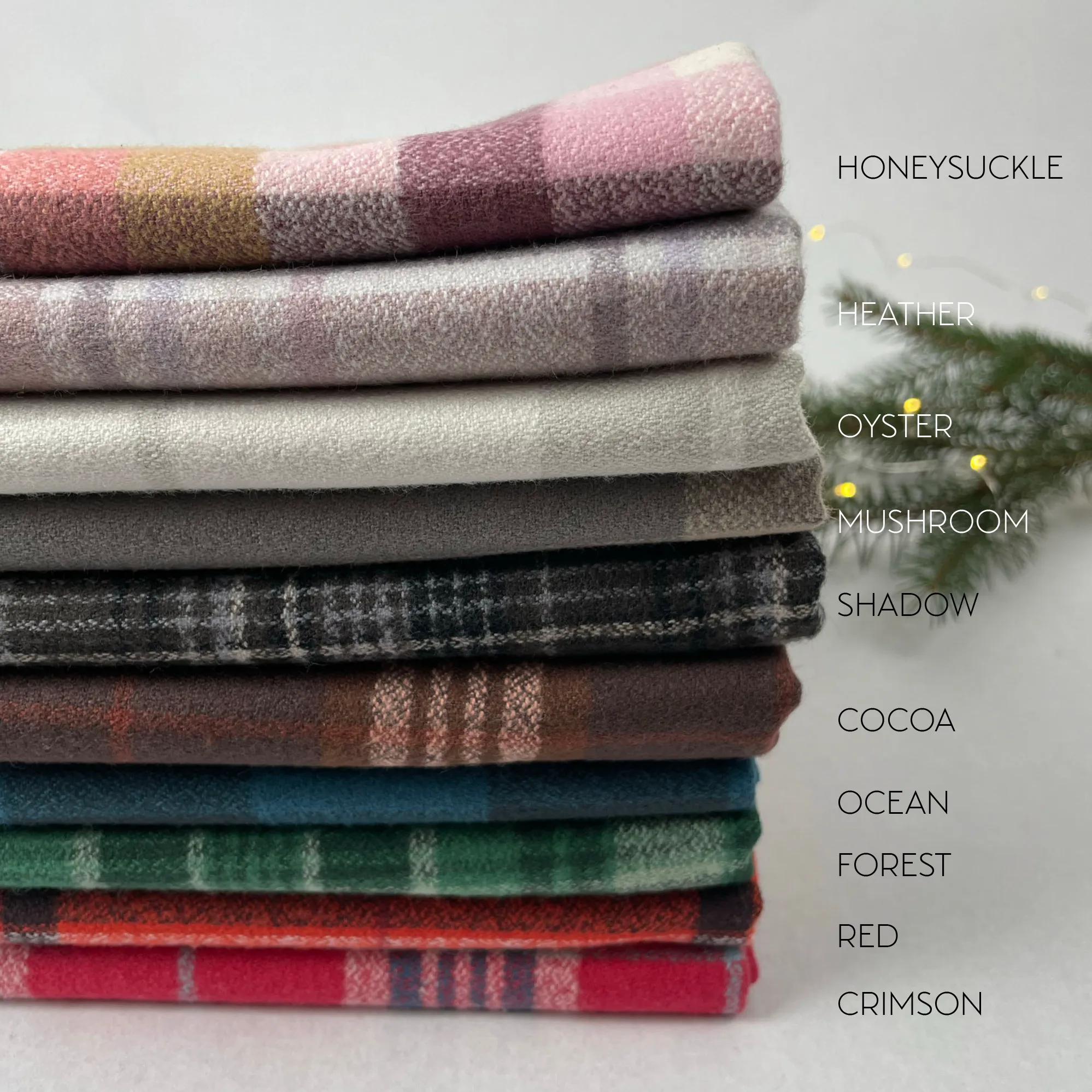 Cozy Organic Cotton Flannel in Oyster Plaid