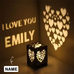 Custom Name Wooden Statement Lantern Cozy Patchwork Gift Atmosphere Lamp