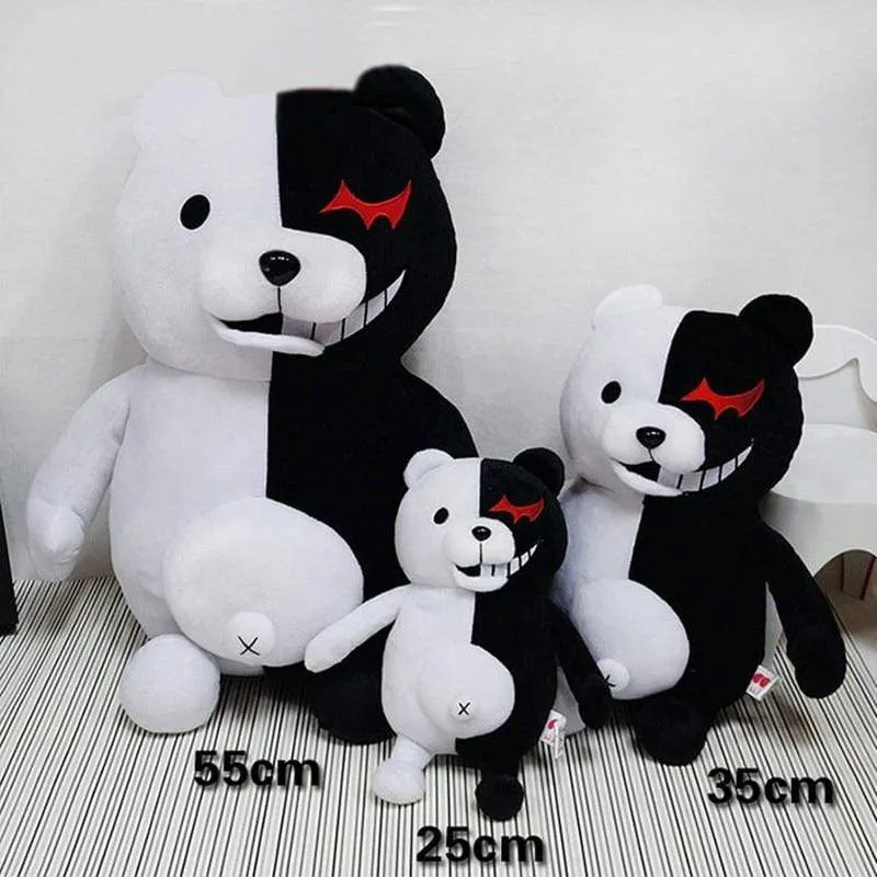 Dangan Ronpa Super Danganronpa 2 Monokuma Black & White Bear Plush Toy Soft Stuffed Animal Dolls Birthday Gift for Children