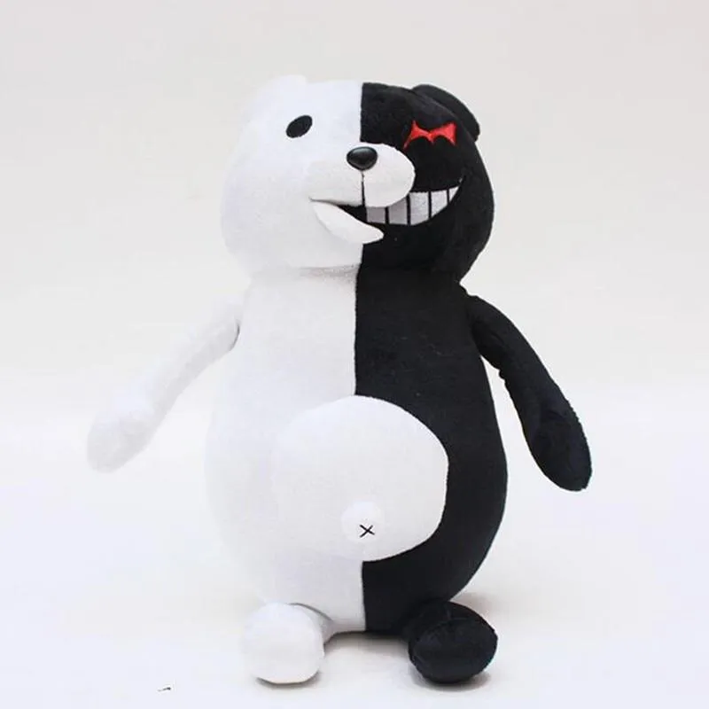 Dangan Ronpa Super Danganronpa 2 Monokuma Black & White Bear Plush Toy Soft Stuffed Animal Dolls Birthday Gift for Children