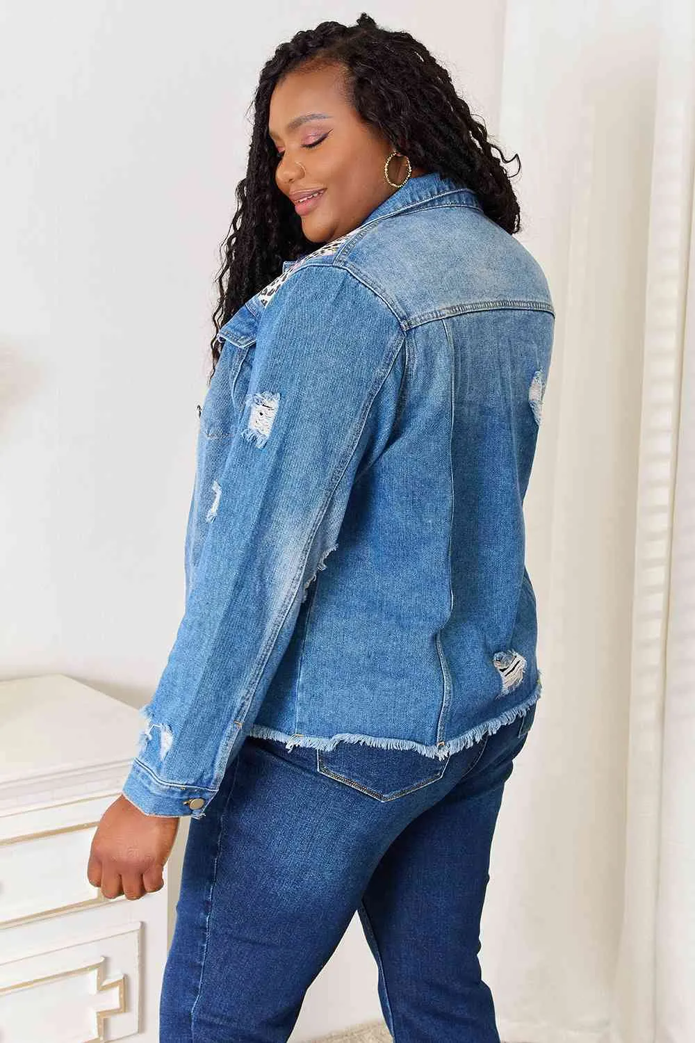 Darling for Days Distressed Denim Jacket