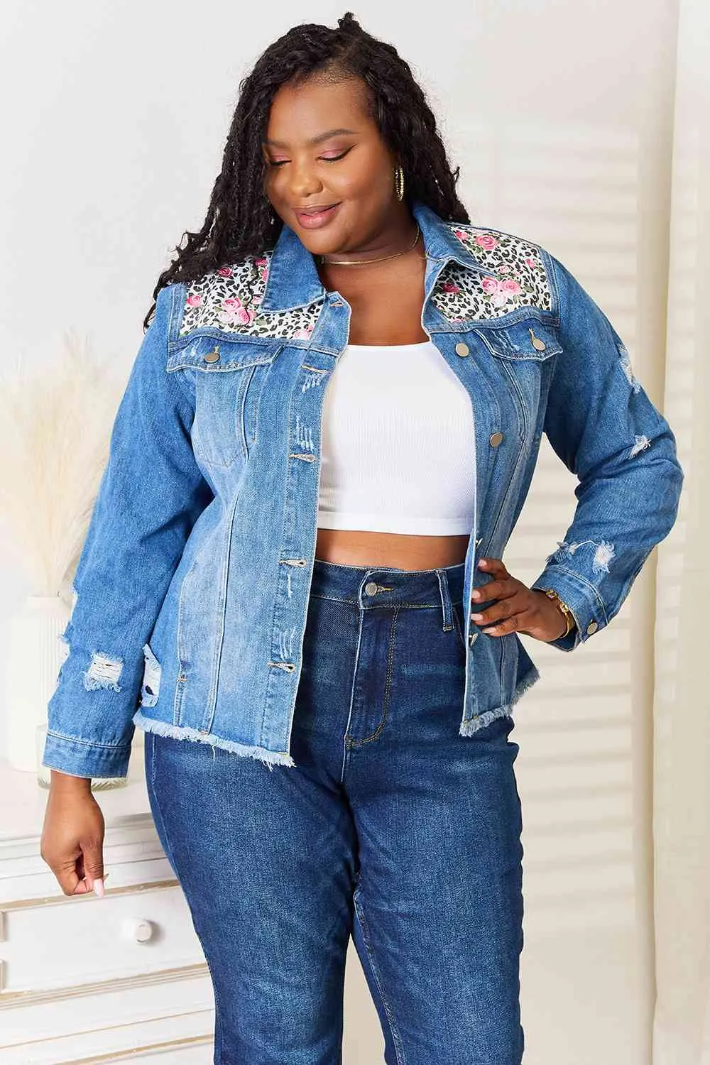 Darling for Days Distressed Denim Jacket