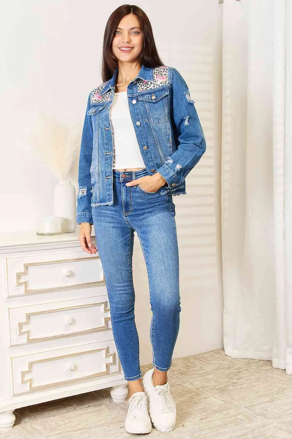 Darling for Days Distressed Denim Jacket