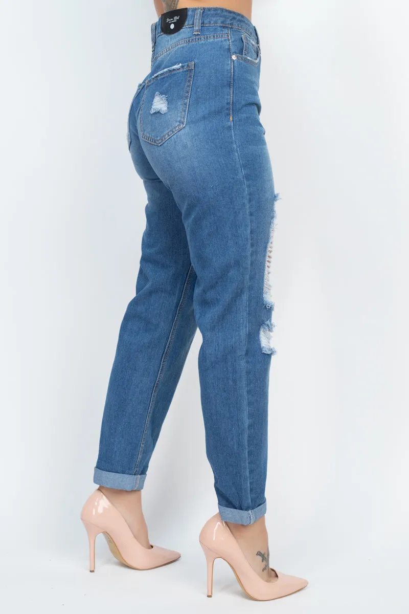 Distressed Boyfriend Jeans